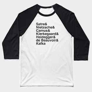 Helvetica Existentialists Baseball T-Shirt